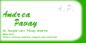 andrea pavay business card